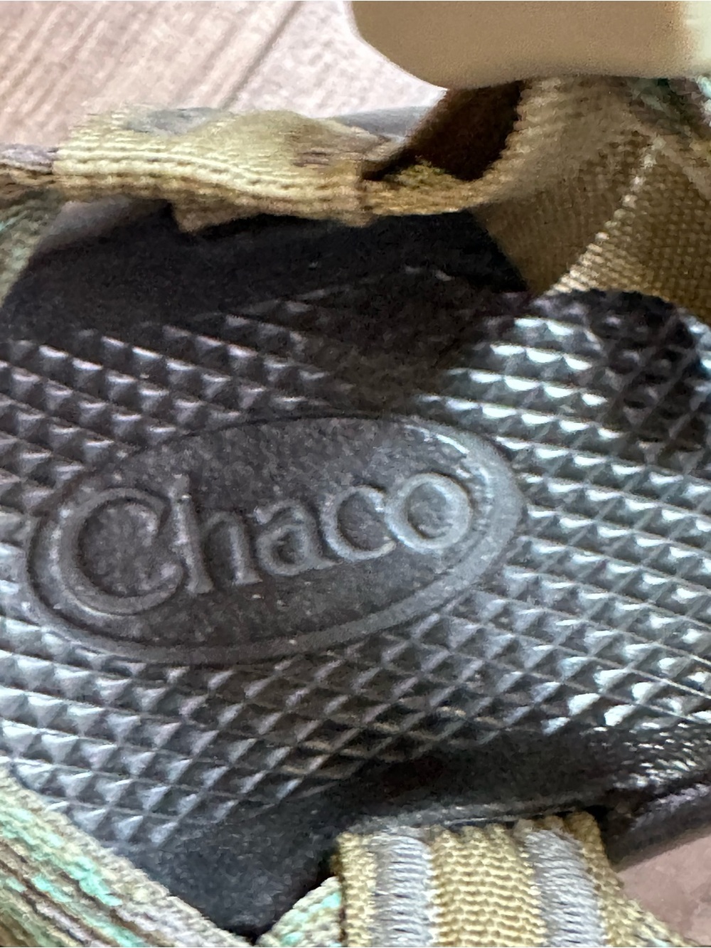 Chaco Kids Z/1 Classic Sport Sandals Olive Green Striped Size US 3 Youth - Picture 5 of 6
